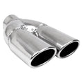 DUAL OVAL ROLLED SLANT SS EXHAUST TIP 2.25IN ID / 2.25INX6.50IN OD