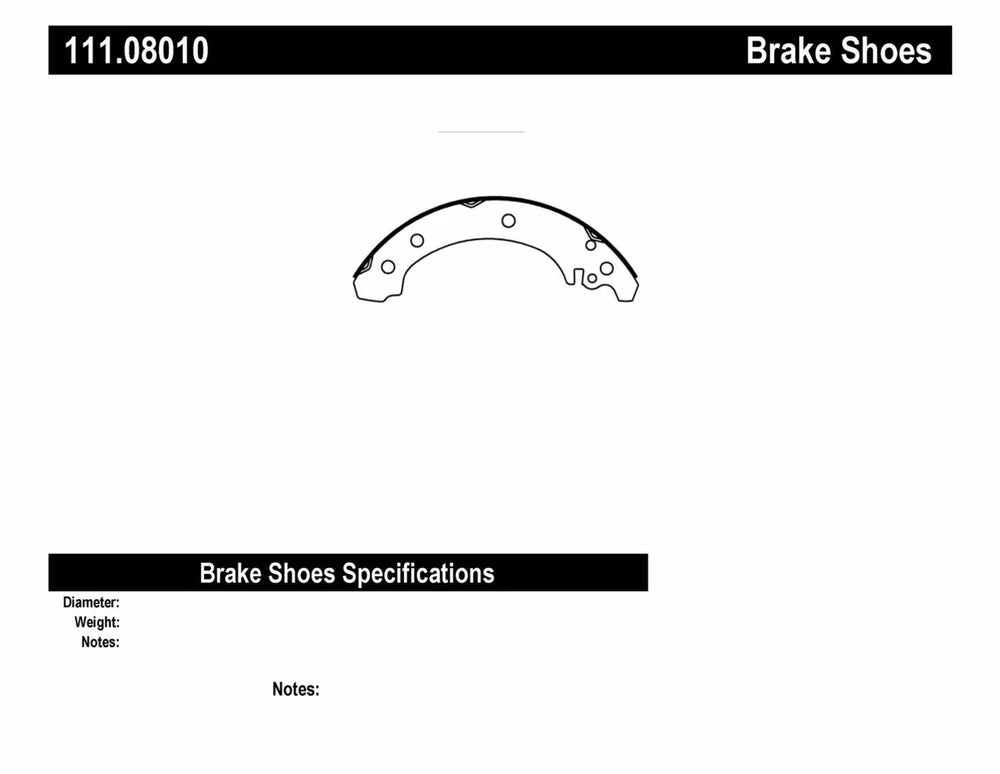 CENTRIC BRAKE SHOES