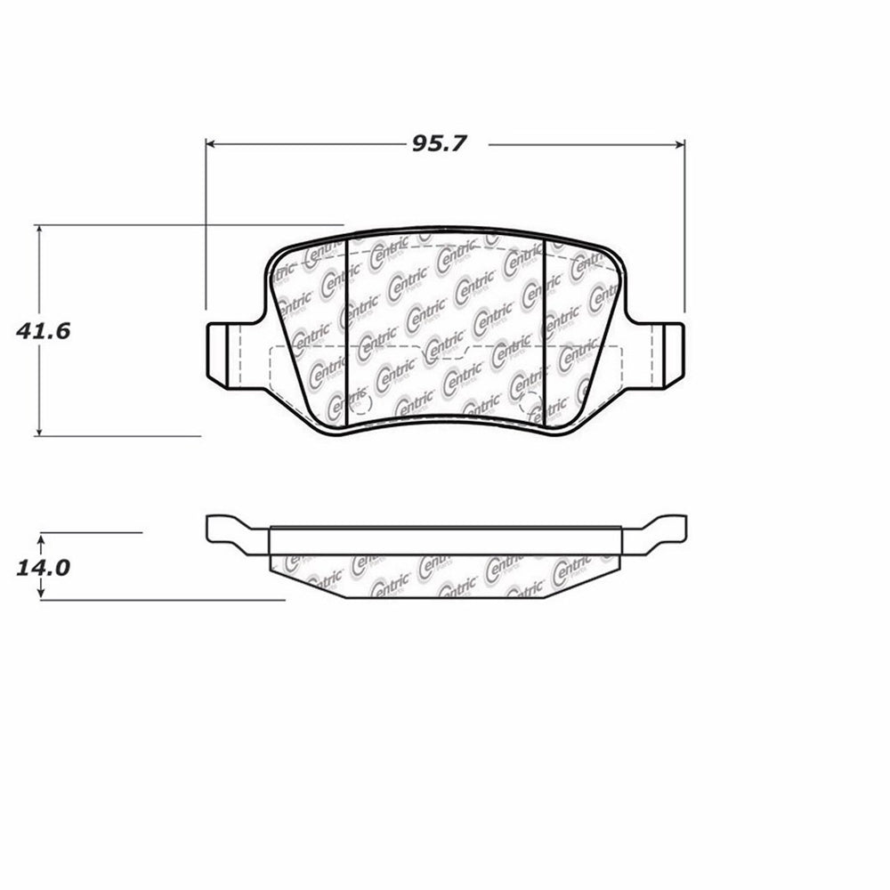 Centric Posi-Quiet Semi-Metallic Brake Pads w/Hardware - Rear