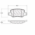 Centric Posi-Quiet Semi-Metallic Brake Pads w/Hardware - Rear