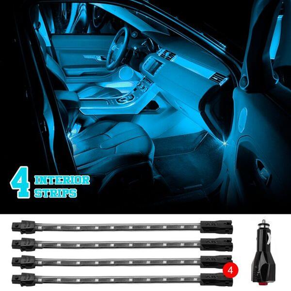 XK Glow Strip Single Color XKGLOW UnderglowLED Accent Light Car/Truck Kit Light Blue - 4x8In