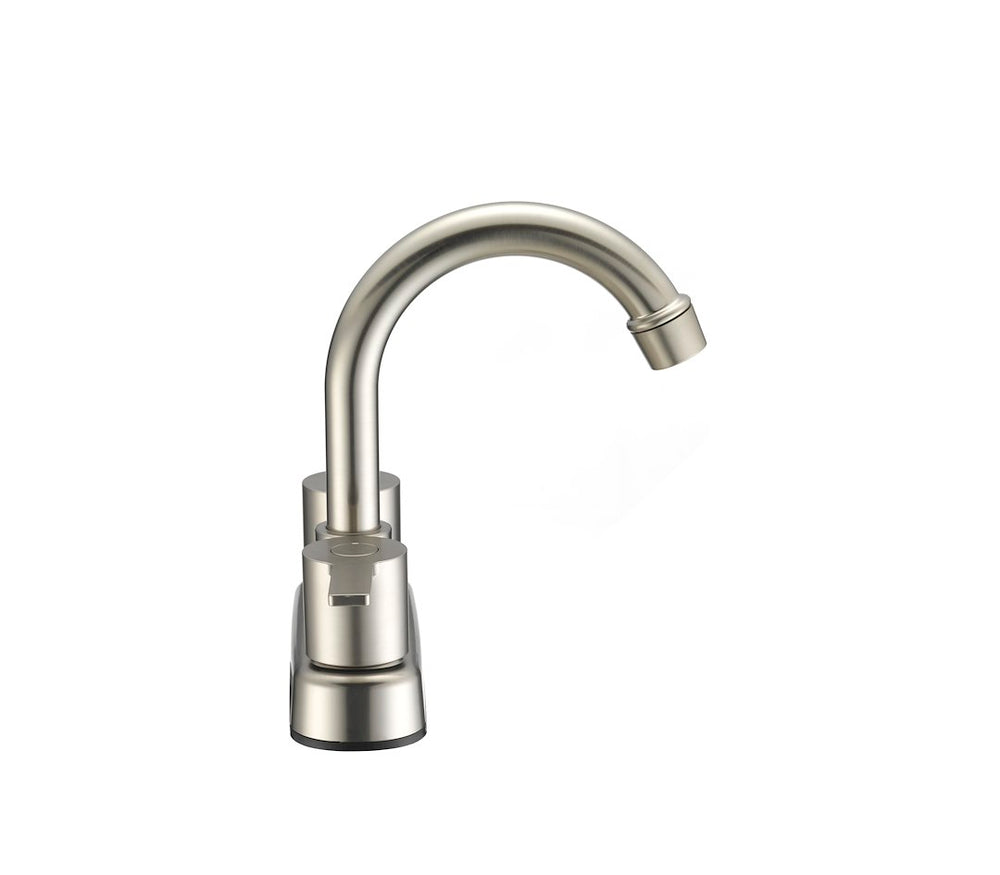 MODERN ARC SPOUT RV BAR FAUCET BRUSHED SATIN NICKEL