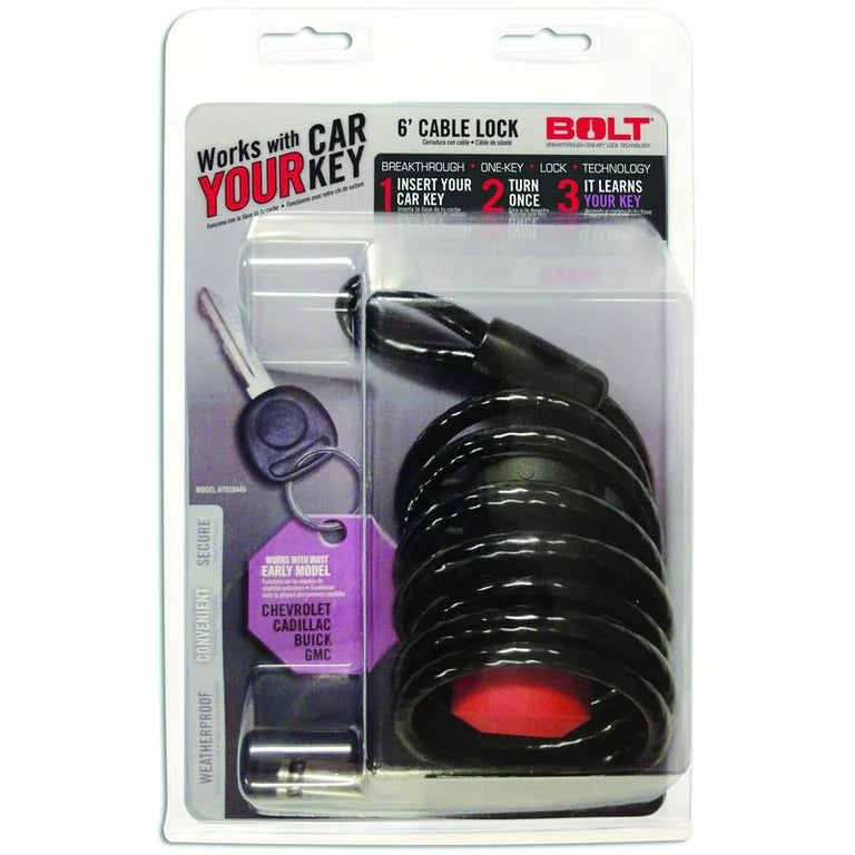 (CLAMSHELL)9506 GM A EARLIER MODEL VEHICLES 6FT CABLE LOCK