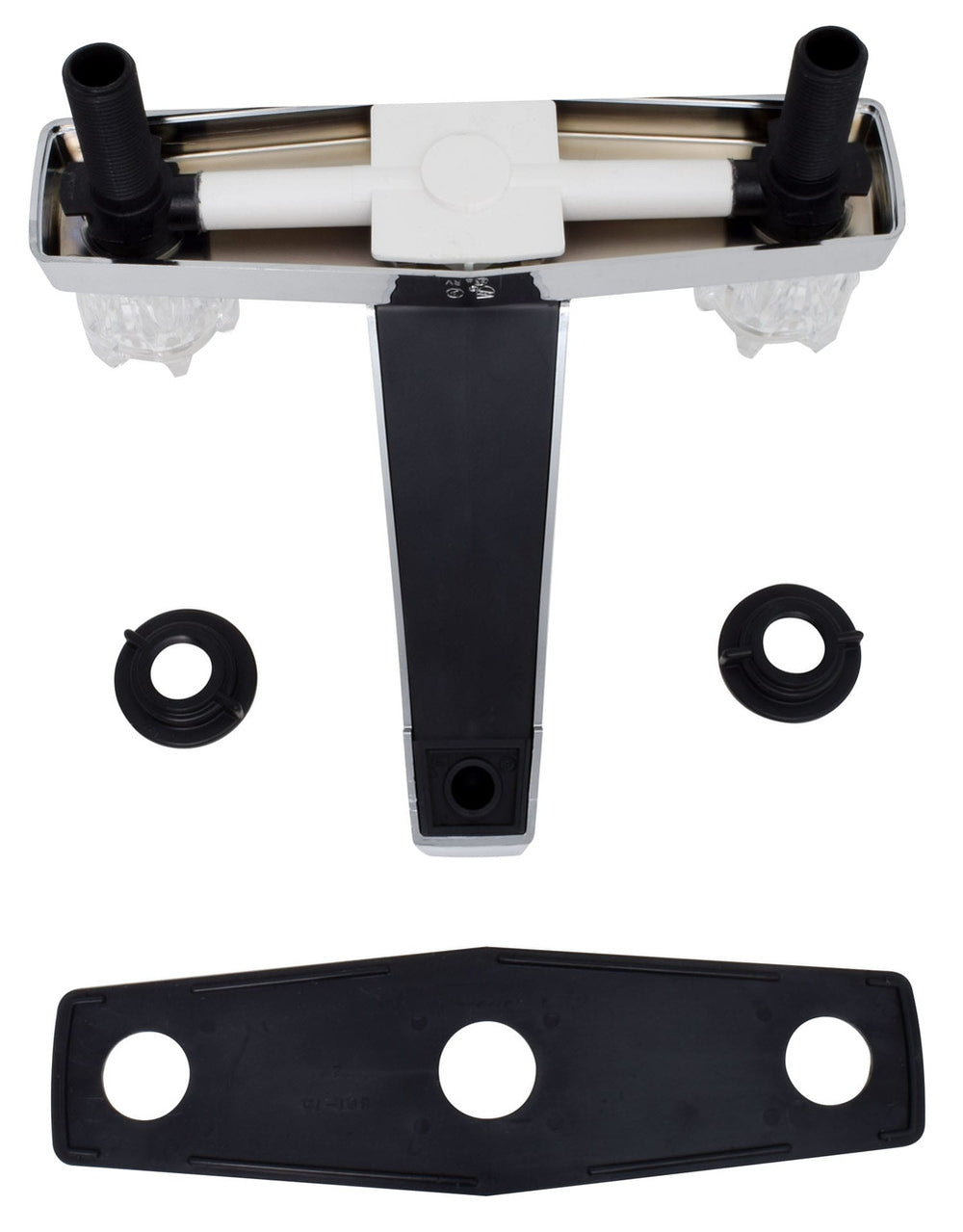 GARDEN TUB FAUCET 8IN 2 KNOB PLASTIC/BRASS CHROME