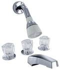 GARDEN TUB FAUCET 8IN 2 KNOB PLASTIC/BRASS CHROME