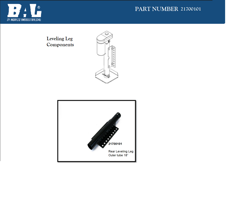 REAR LEVEL LEG OUTER TUBE