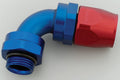 Russell Performance -12 AN Red/Blue 90 Degree Swivel Dry Sump Hose End (-6 Port 7/8in-14 Thread)