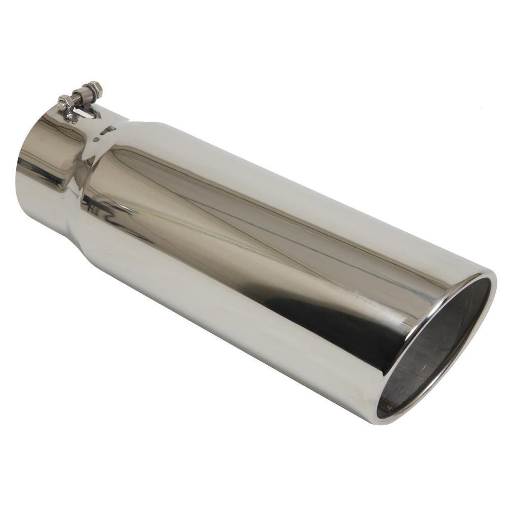 Exhaust Tip 4in x 6in 12in L Polished Bolt-on