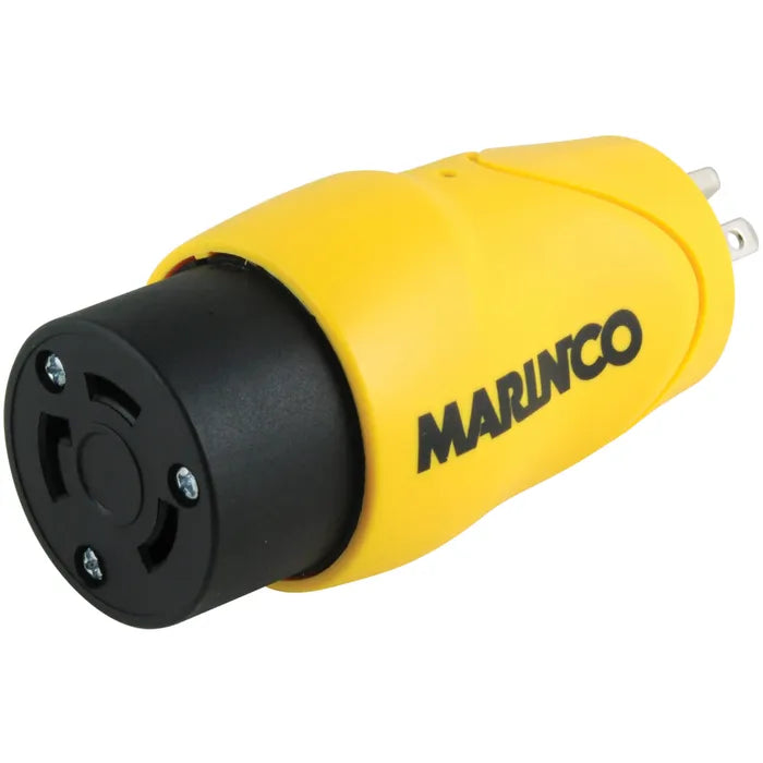 STRAIGHT ADAPTER 15A MALE STRAIGHT BLADE TO 30A FEMALE LOCKING