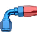 Fragola -8AN x 90 Degree Power Flow Hose End - Blue/Red