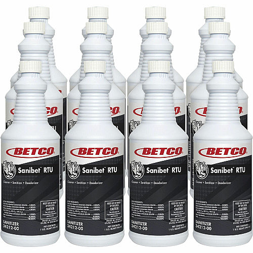 SANITBET RTU CLEANER SANITIZER DEODERIZER RTU QUART CASE OF 12