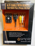 AUDIO VIDEO DOCKING CABLE W/WIRELESS REMOTE CONTROL FOR IPOD/IPHONE/IPAD