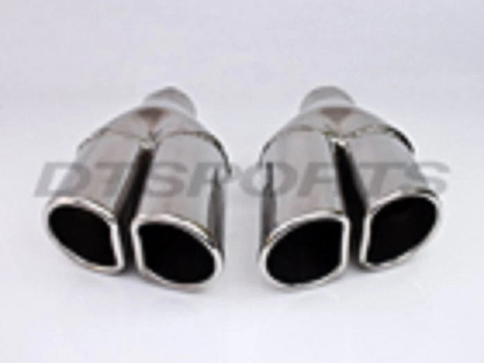 DUAL SIDE ANGLE ROLLED EDGE SS EXHAUST TIP 2.25IN ID / 2.75INX3.25IN OD
