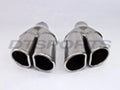 DUAL SIDE ANGLE ROLLED EDGE SS EXHAUST TIP 2.25IN ID / 2.75INX3.25IN OD