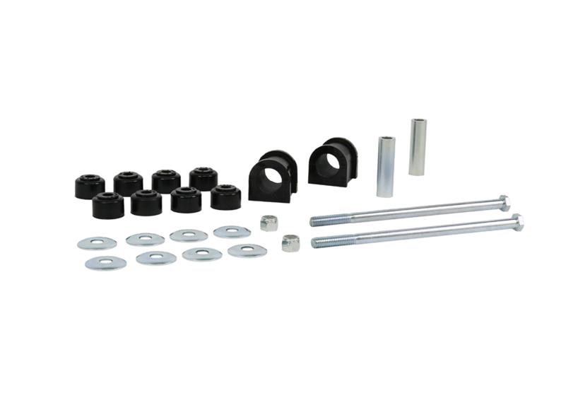 Sway bar - mount and link bushings 10 Bushings 2 Tubes 2 Bolts 8 Washers 2 Nuts Grease