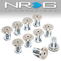 NRG M-Style Fender Washer Kit (TI Series) M6 Bolts For Plastic (Silver Wshr/Silver Scrw) - Set of 10