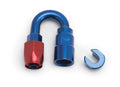 Russell Performance 5/16in SAE Quick Disc Female to -6 Hose Red/Blue 180 Degree Hose End