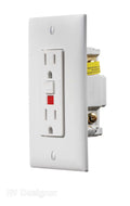 WHITE DUAL GFCI OUTLET W/COVERPLATE