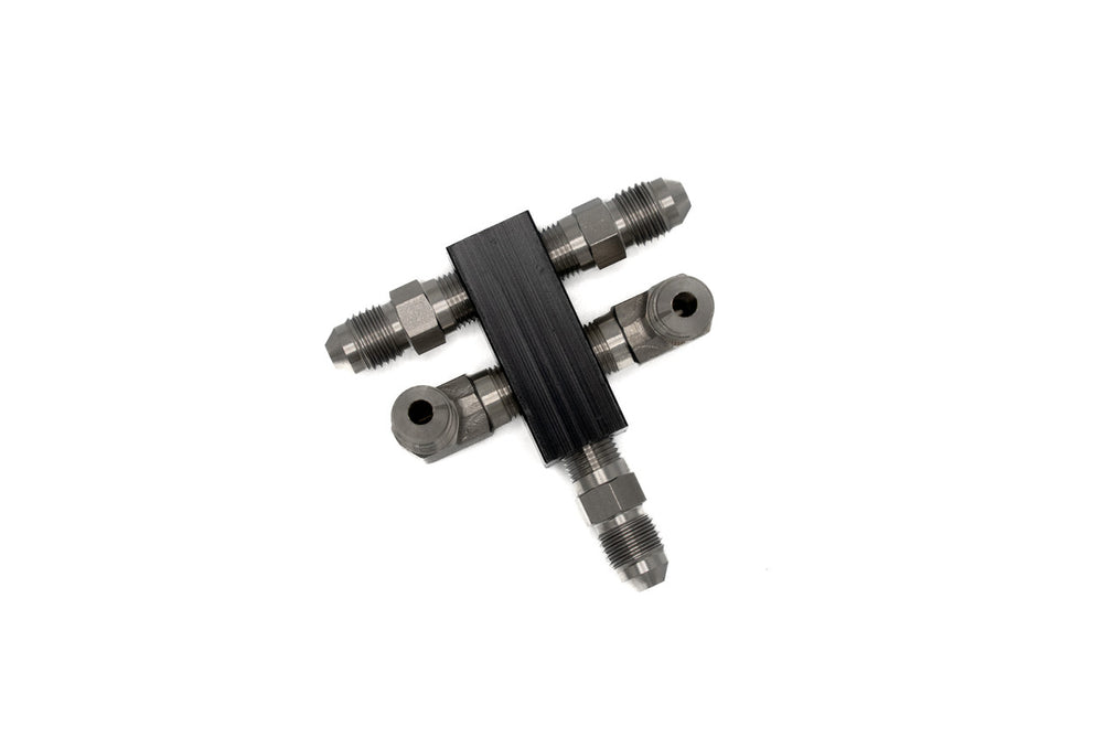 1/8IN NPT FEMALE DISTRIBUTION BLOCK 1 IN 4 OUT BLACK