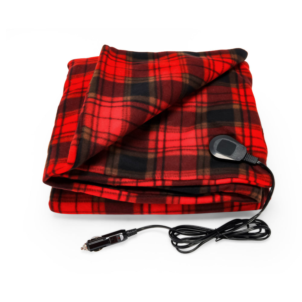 HEATED BLANKET 12VOLT 59IN X 43IN RED/BLACK PLAID