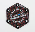 NRG Carbon Fiber w/ Red Texalium Fabrics Horn Delete Button Circular Logo Front/ Back