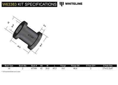 CONTROL ARM UPPER OUTER BUSHING IN HUB STANDARD REPLACEMENT