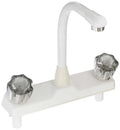 UTOPIA 8IN KITCHEN FAUCET W/HIGH RISE SPOUT WHITE W/SMOKED HANDLES