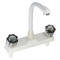 UTOPIA 8IN KITCHEN FAUCET W/HIGH RISE SPOUT WHITE W/SMOKED HANDLES