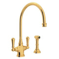 UTOPIA 8IN KITCHEN FAUCET W/HIGH RISE SPOUT WHITE W/SMOKED HANDLES
