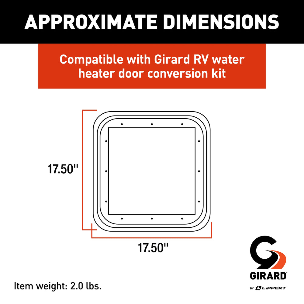GIRARD WATER HEATER DOOR TRIM RING SMALL SILVER (THOR MOTOR COACH)