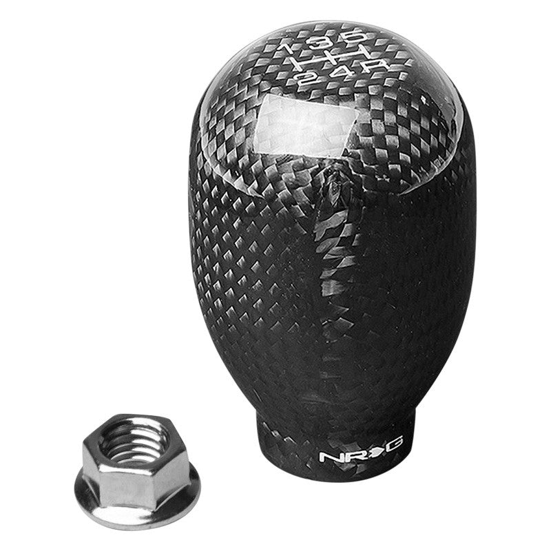 NRG Honda Shift Knob 42mm - Black Carbon Fiber - NRG Logo (5 Speed)