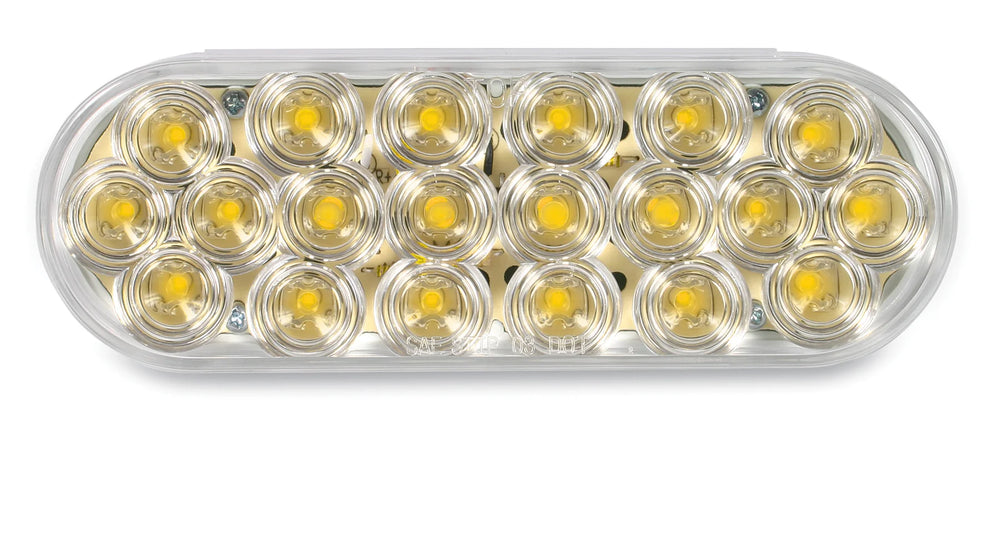 6.5IN OVAL AMBER WITH CLEAR LENS 20 LEDS