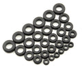 Grommet Assortment Rubber Package Of 30 These heavy-duty grommet set includes 30 popular sizes for automotive use Kit contains 6 grommets each for hole diameters:1/2'', 5/8'', 3/4'', 7/8''& 1'' Mr Gasket