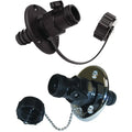 90 DEGREE WASHDOWN FITTING WITH SHUTOFF VALVE