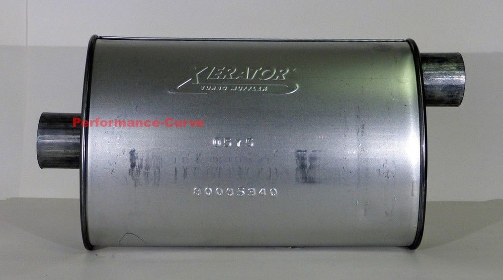 MUFFLER XLERATOR BIG MAX TURBO OVAL 2.25IN ID/OD O/C 18IN OAL AS