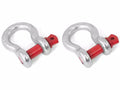 D-Ring Shackle Kit, 7/8 inch, Silver with Red pin, Steel, Pair