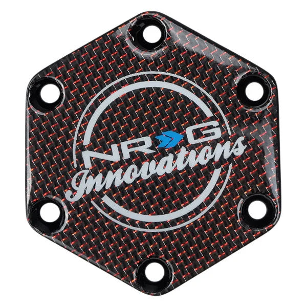 NRG Carbon Fiber Horn Delete Button Circular Logo Front/ Back