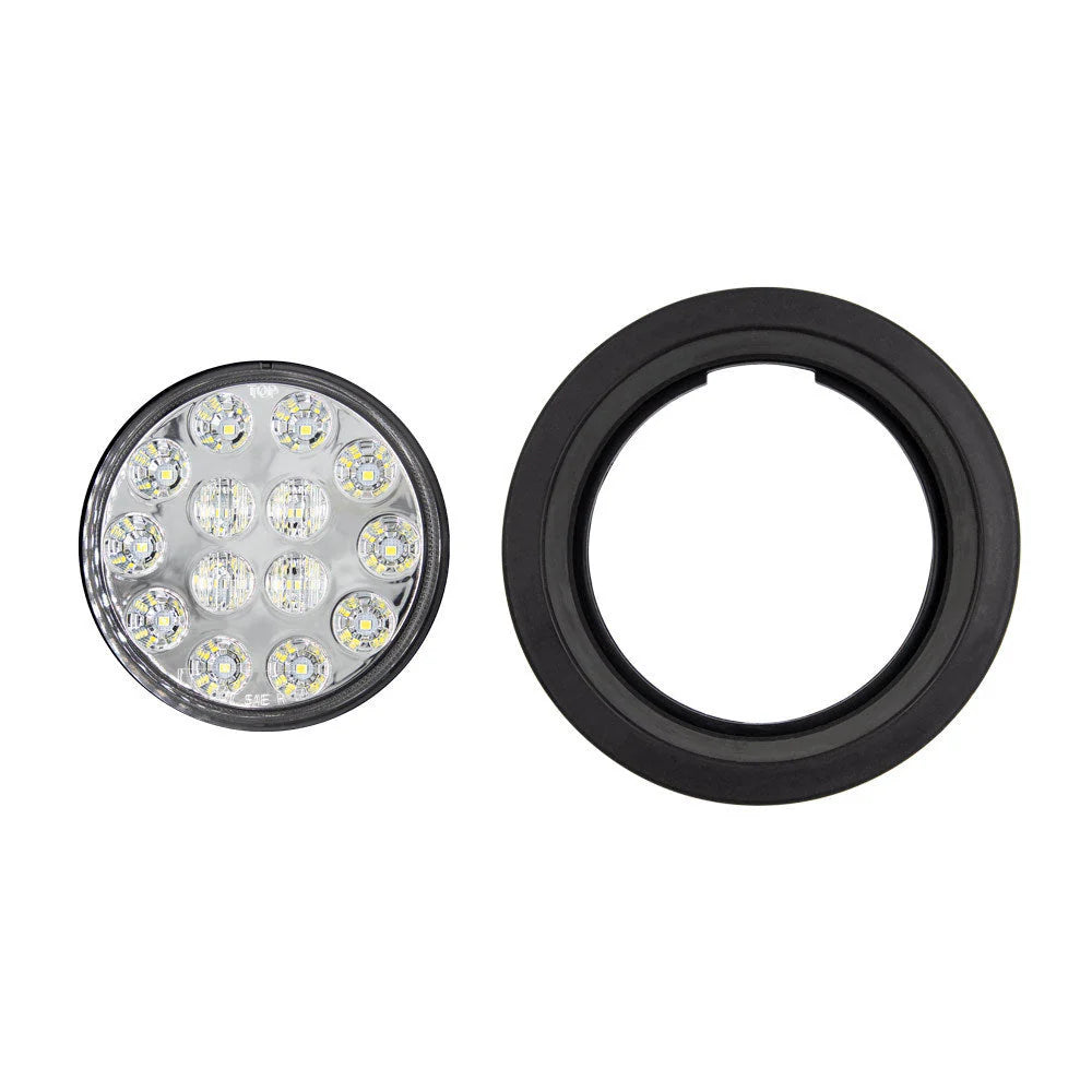 ROUND WHITE LIGHTS WITH GROMMET - 4 INCH 14 LED