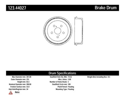 C-TEK Standard Brake Drum