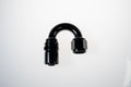 10 AN 180 DEGREE CRIMP STYLE HOSE END W/ BLACK COLLAR BLACK