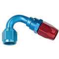 Fragola -4AN x 150 Degree Power Flow Hose End - Blue/Red