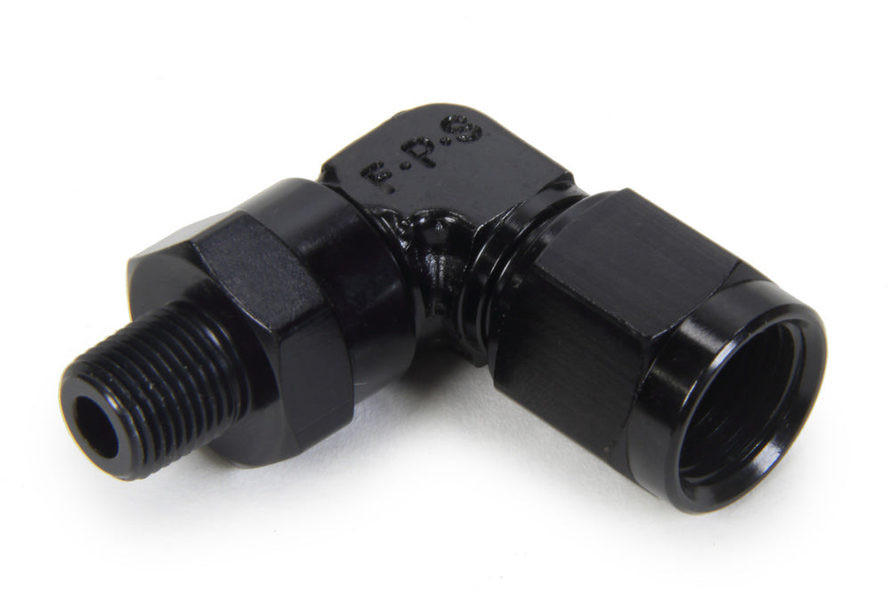 Fragola -6AN Female Swivel To 1/8 NPT - 90 Degree - Black