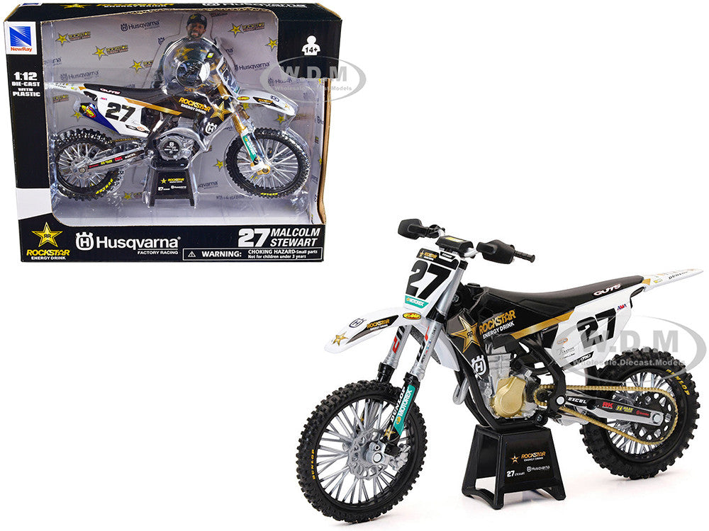 New Ray Toys Husqvarna Rockstar FC450 Team (Malcolm Stewart #27)/ Scale - 1:12