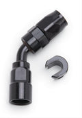 Russell Performance 5/16in SAE Quick Disc Female to -6 Hose Black 45 Degree Hose End