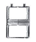 8182 C10 HEADLIGHT BEZEL DUAL RECTANGLE RH CHROME W/ ARGENT GREY INTERIOR