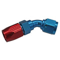 Fragola -8AN x 45 Degree Power Flow Hose End - Blue/Red