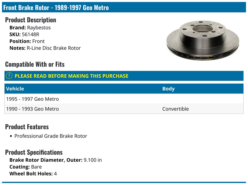 Front Pads Shoes Rotors Drums: Disc Brake Rotor
