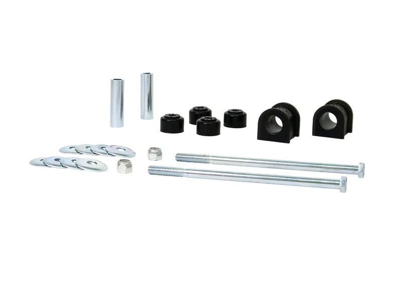 Sway bar - mount and link bushings 6 Bushings 2 Tubes 2 Bolts 8 Washers 2 Nuts Grease