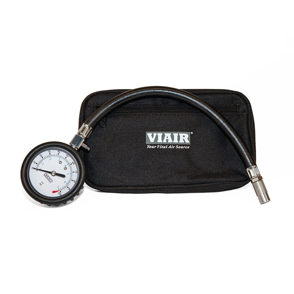 2.5IN TIRE GAUGE W/HOSE (0 TO 100 PSI WITH STORAGE POUCH)