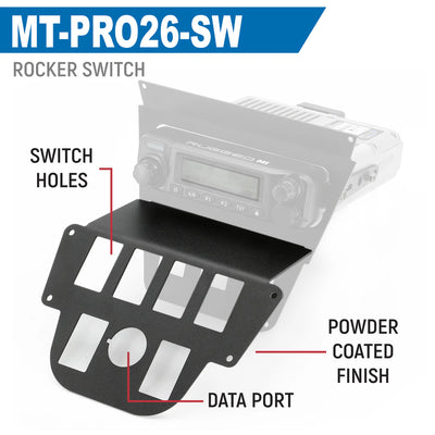 Rugged Radios Lower Accessory Panel for 2026 Polaris RZR Pro R Ultimate with 10.4 Inch Touchscreen - Rocker Switch MT-PRO26-SW